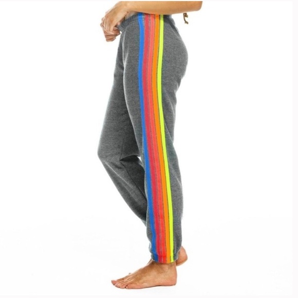 Aviator Nation Gray Sweatpants with Rainbow Accent. Size S - Picture 1 of 10